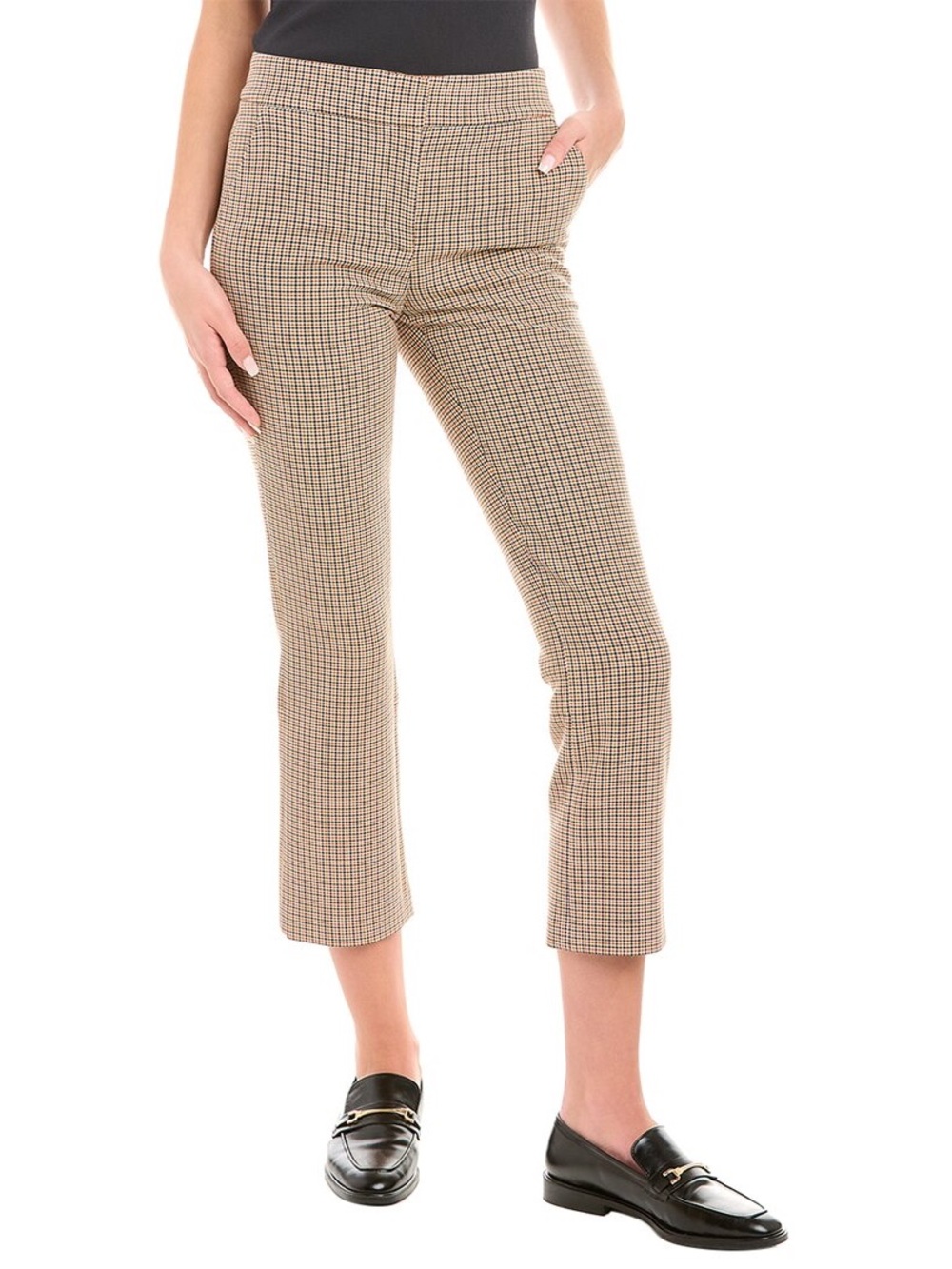 Tory Burch Phoebe Pants in Houndstooth with Back Buttoned Cuffs